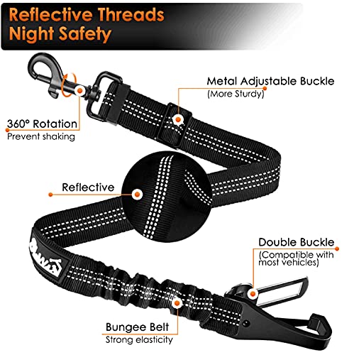 3-in-1 Dog Car Seat Belt with Latch Bar Attachment