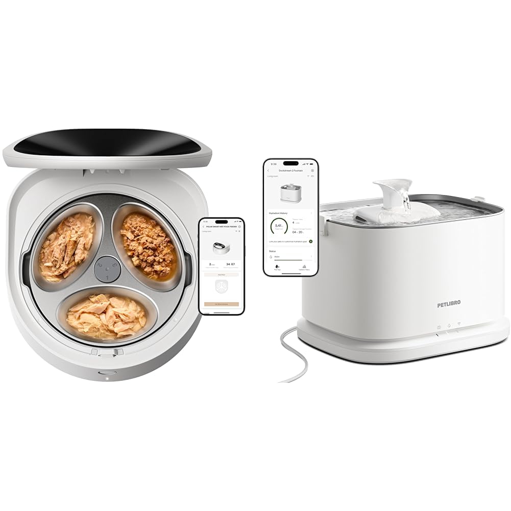 Smart Wet Food Feeder & 3L Pet Water Fountain Set