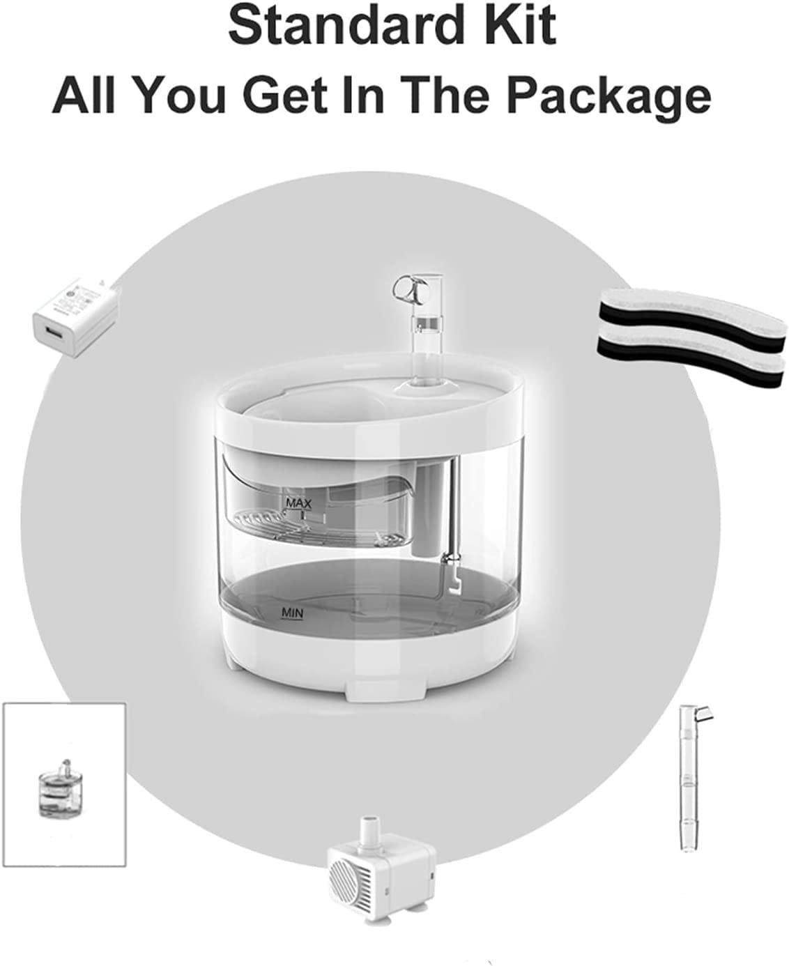 1.6L Automatic Pet Water Fountain with Faucet Kit