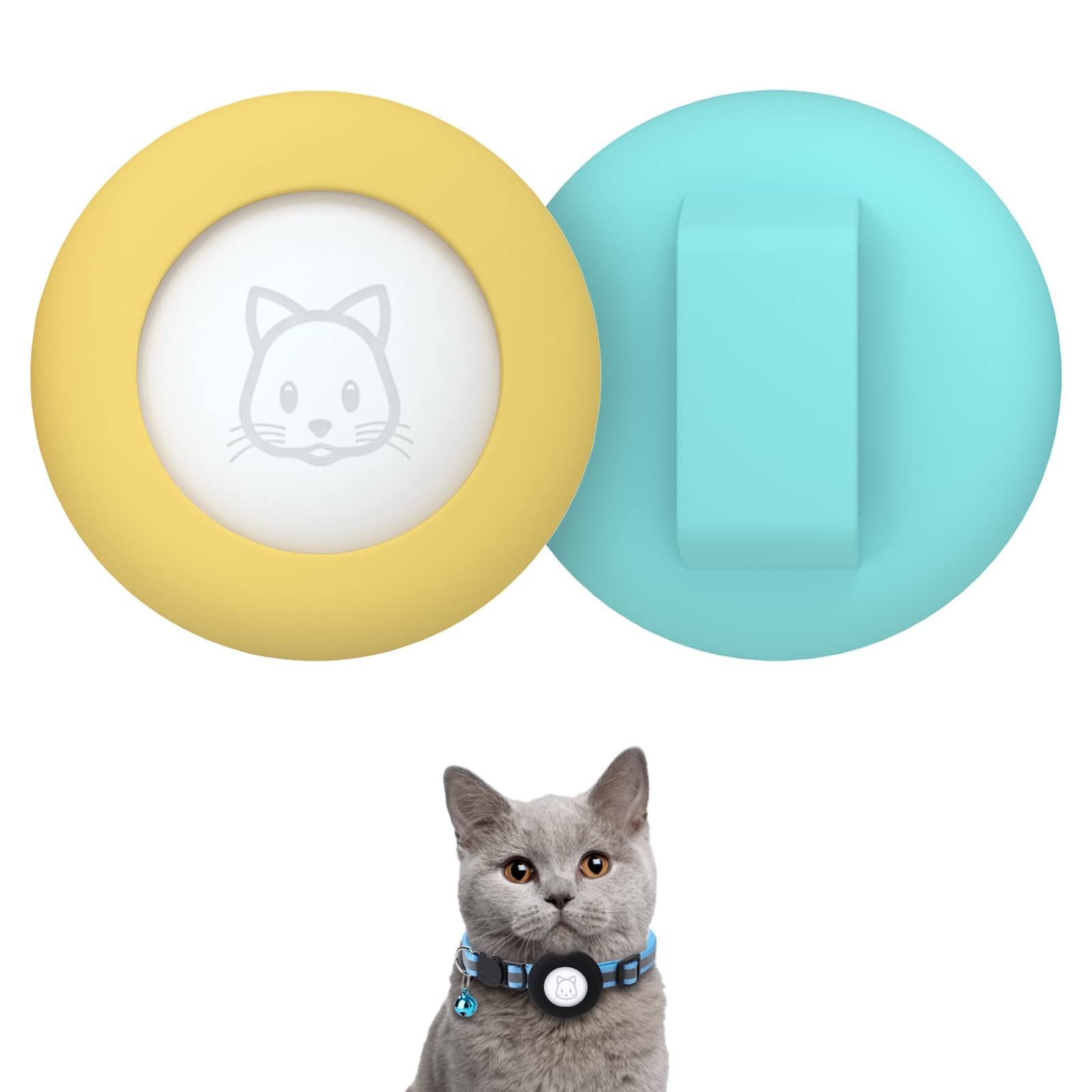 SimpleThings Airtag Cat Collar Holder, Pet Silicone Protective Case