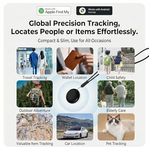 GPS Pet Tracker Tags for iOS & Android, 2-Pack