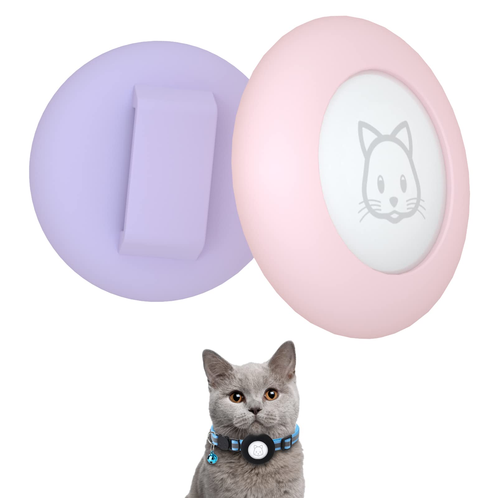 SimpleThings Airtag Cat Collar Holder, Pet Silicone Protective Case