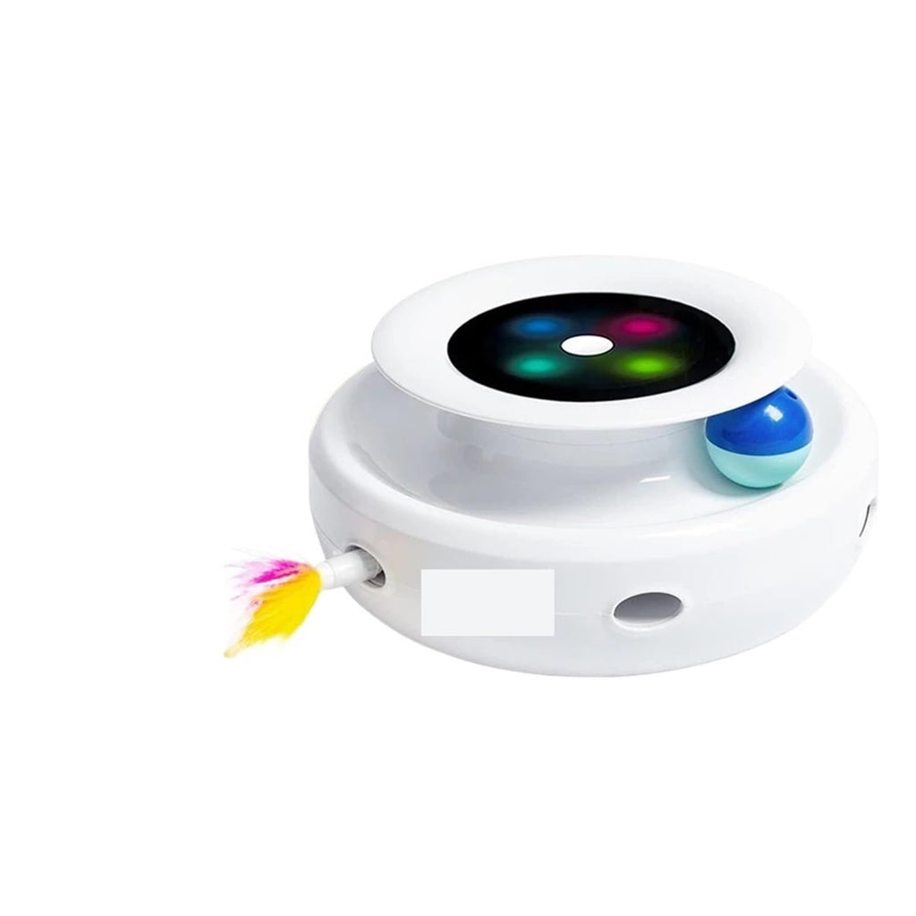 2 in 1 Smart Cat Toys Automatic Feather Fun Ball 5 Modes Interactive Pet