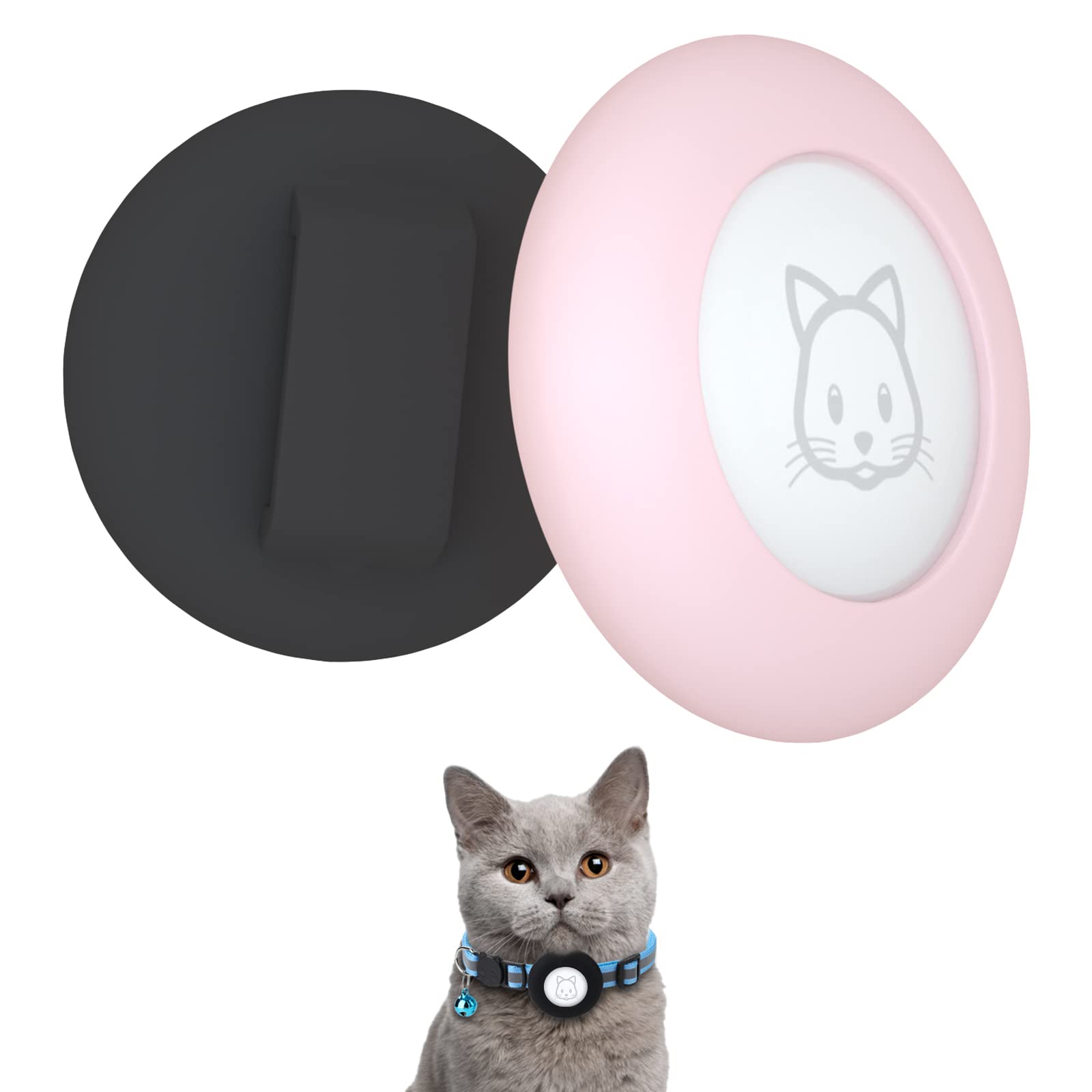 SimpleThings Airtag Cat Collar Holder, Pet Silicone Protective Case