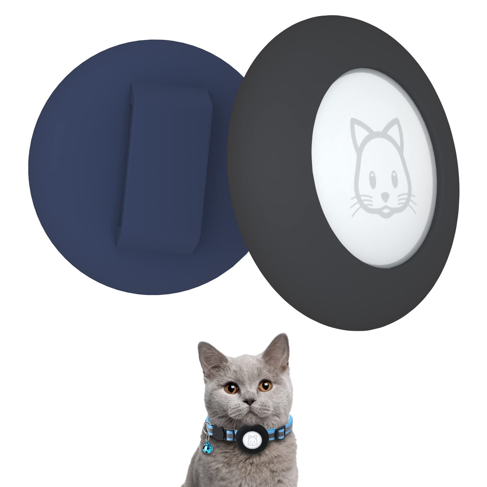 SimpleThings Airtag Cat Collar Holder, Pet Silicone Protective Case
