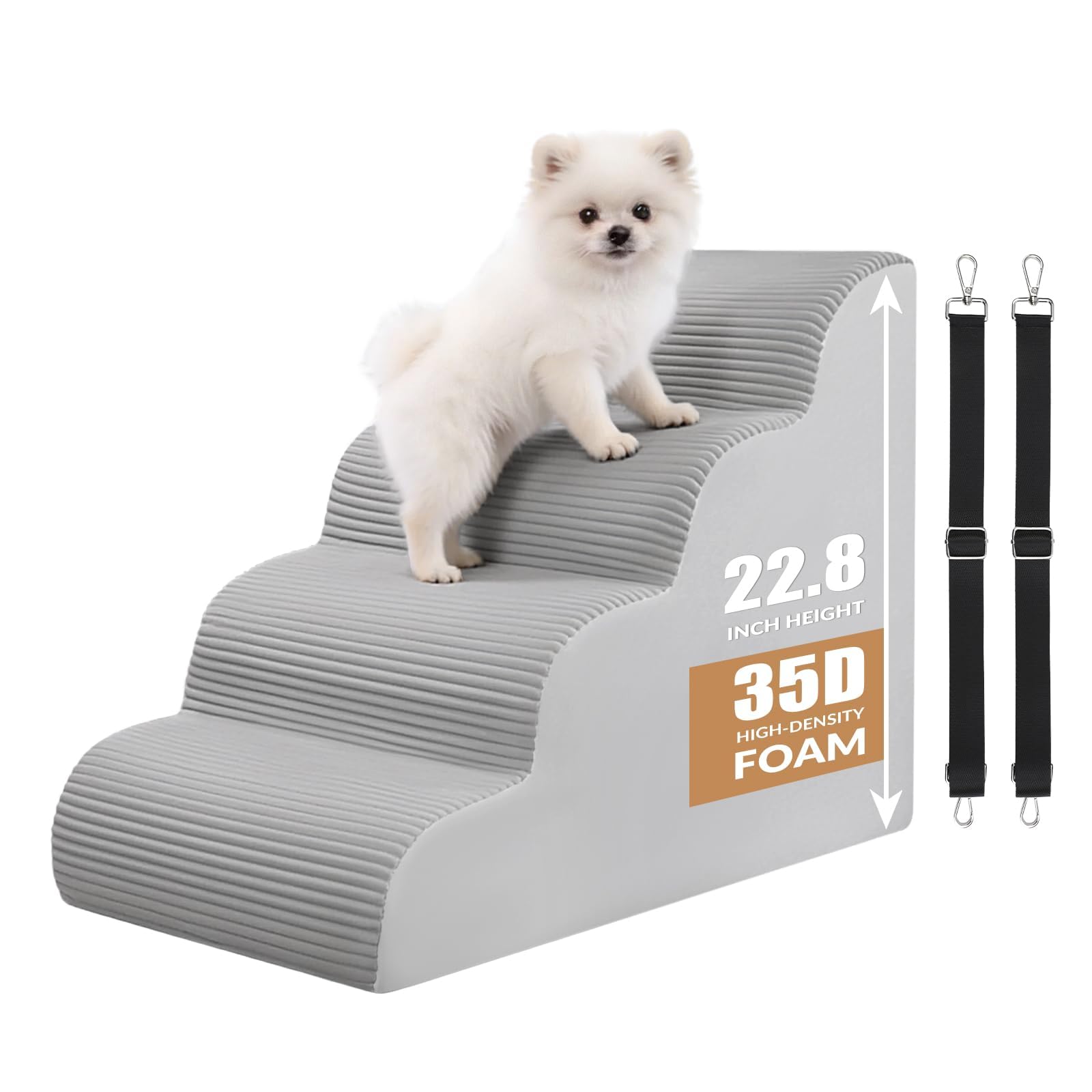4-Step Non-Slip Pet Stairs for Beds & Sofas
