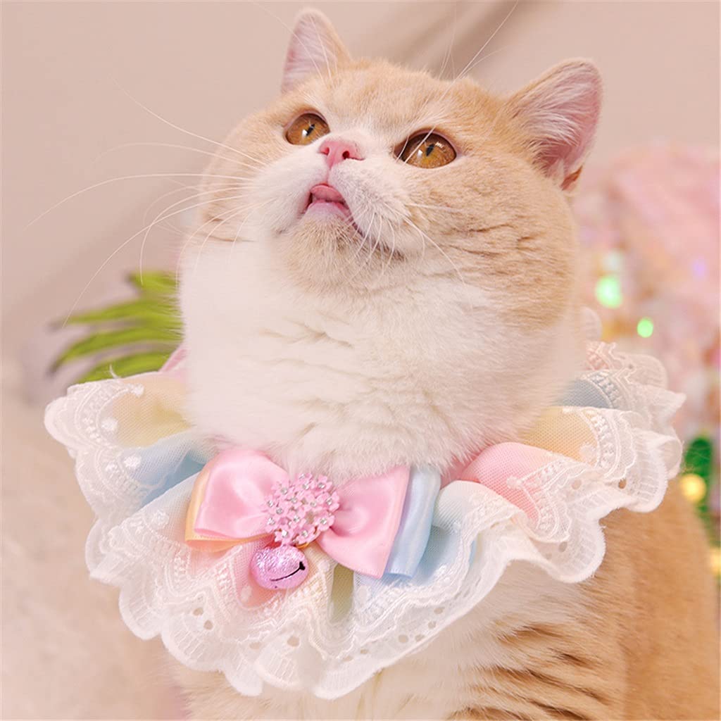 Lace Rainbow Pet Bandana Collar with Bow