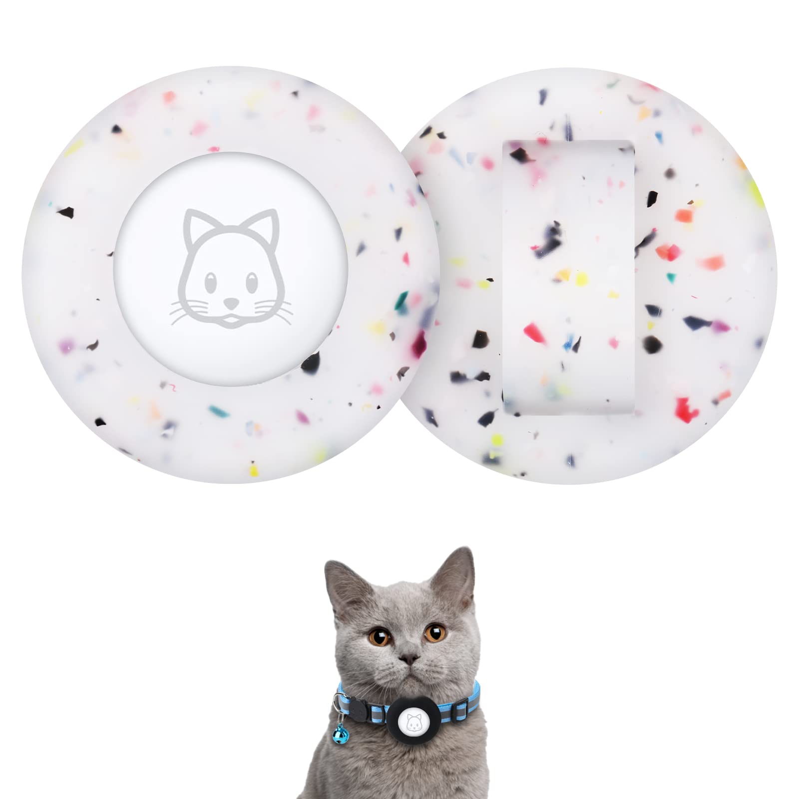 SimpleThings Airtag Cat Collar Holder, Pet Silicone Protective Case