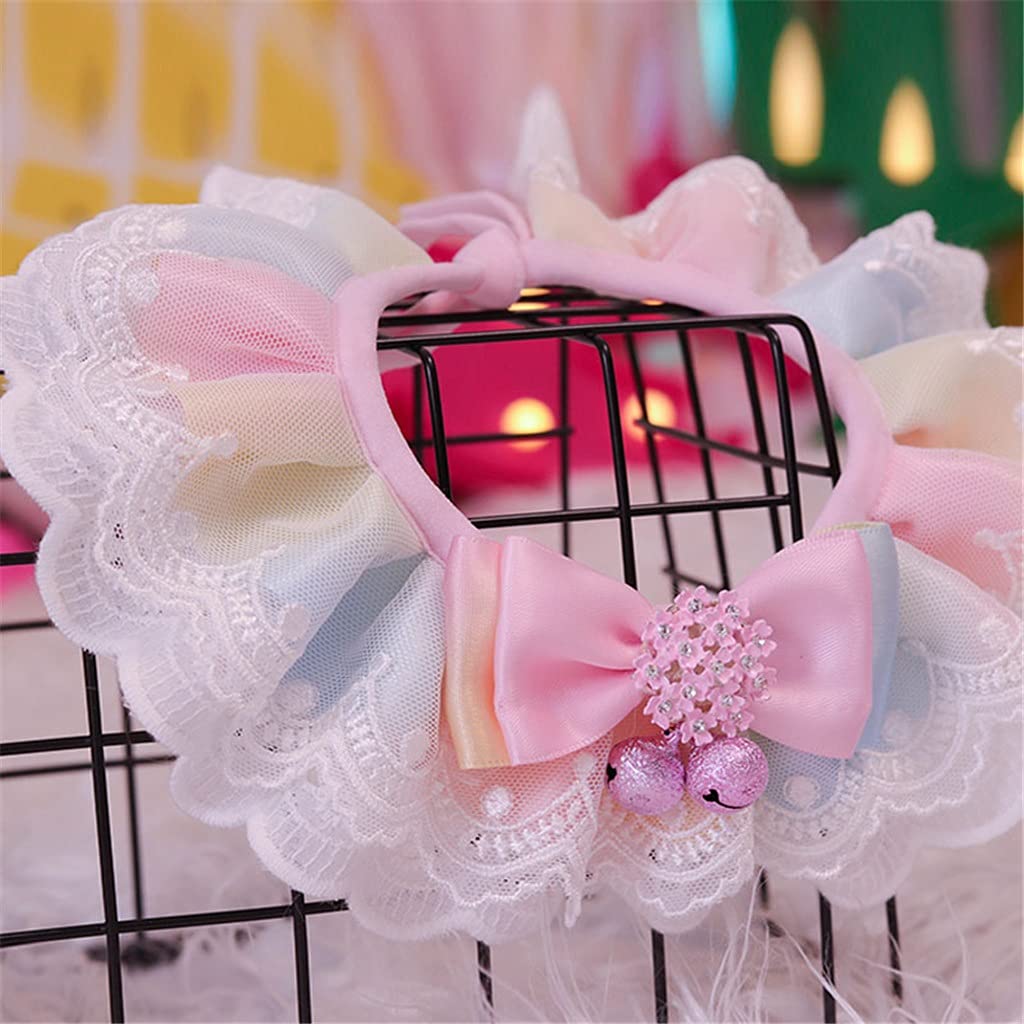 Lace Rainbow Pet Bandana Collar with Bow