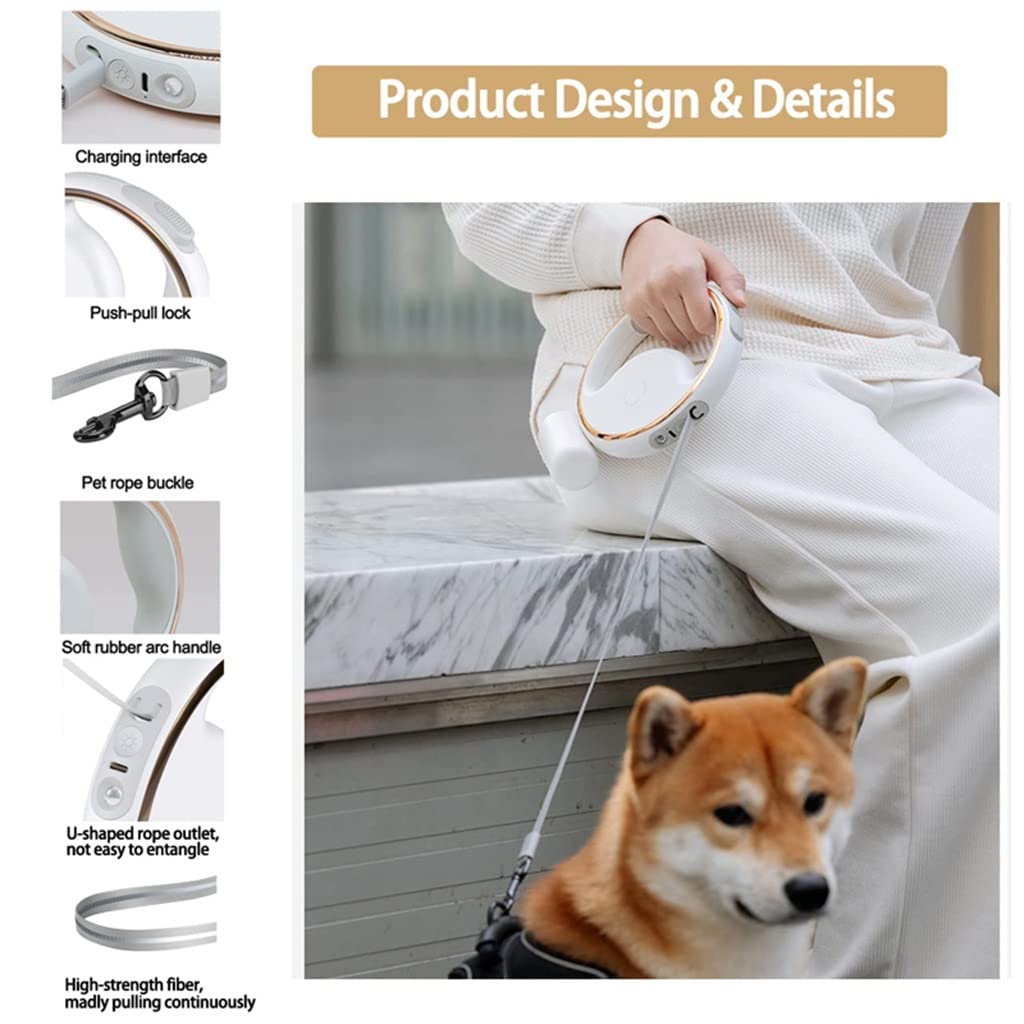 Retractable Dog Leash with Waste Bag Holder