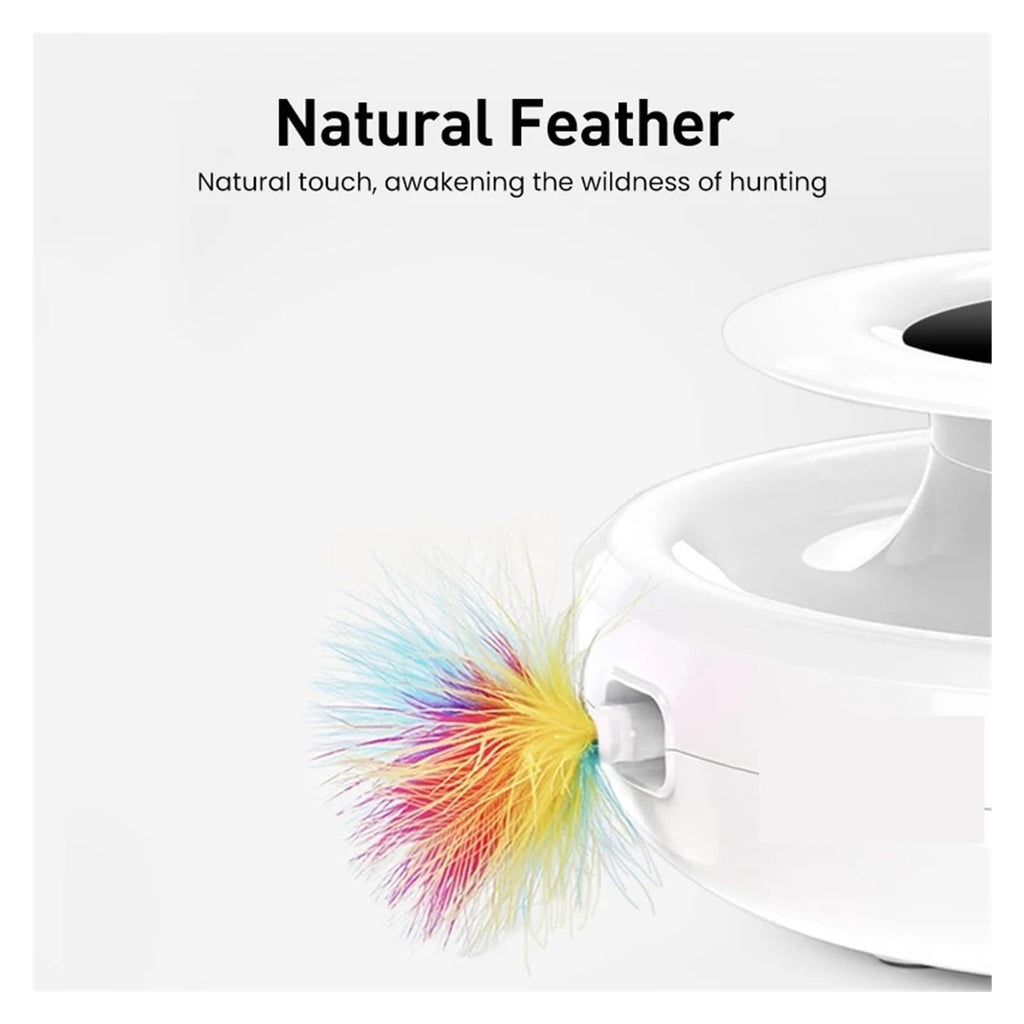2 in 1 Smart Cat Toys Automatic Feather Fun Ball 5 Modes Interactive Pet