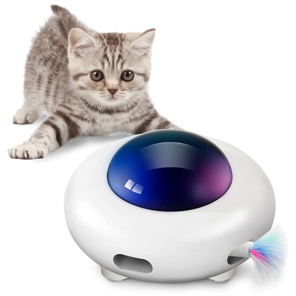 Rechargeable Interactive Rotating Feather Cat Toy