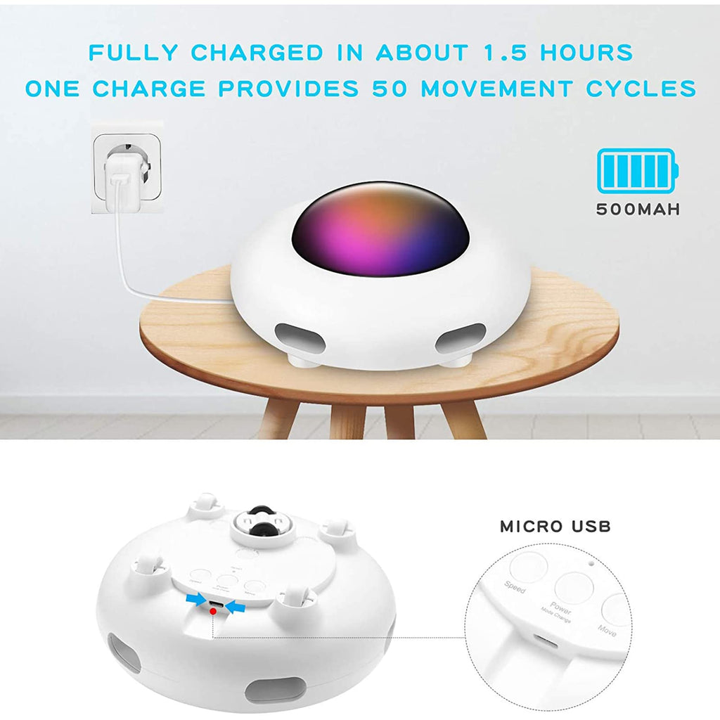 Rechargeable Interactive Rotating Feather Cat Toy