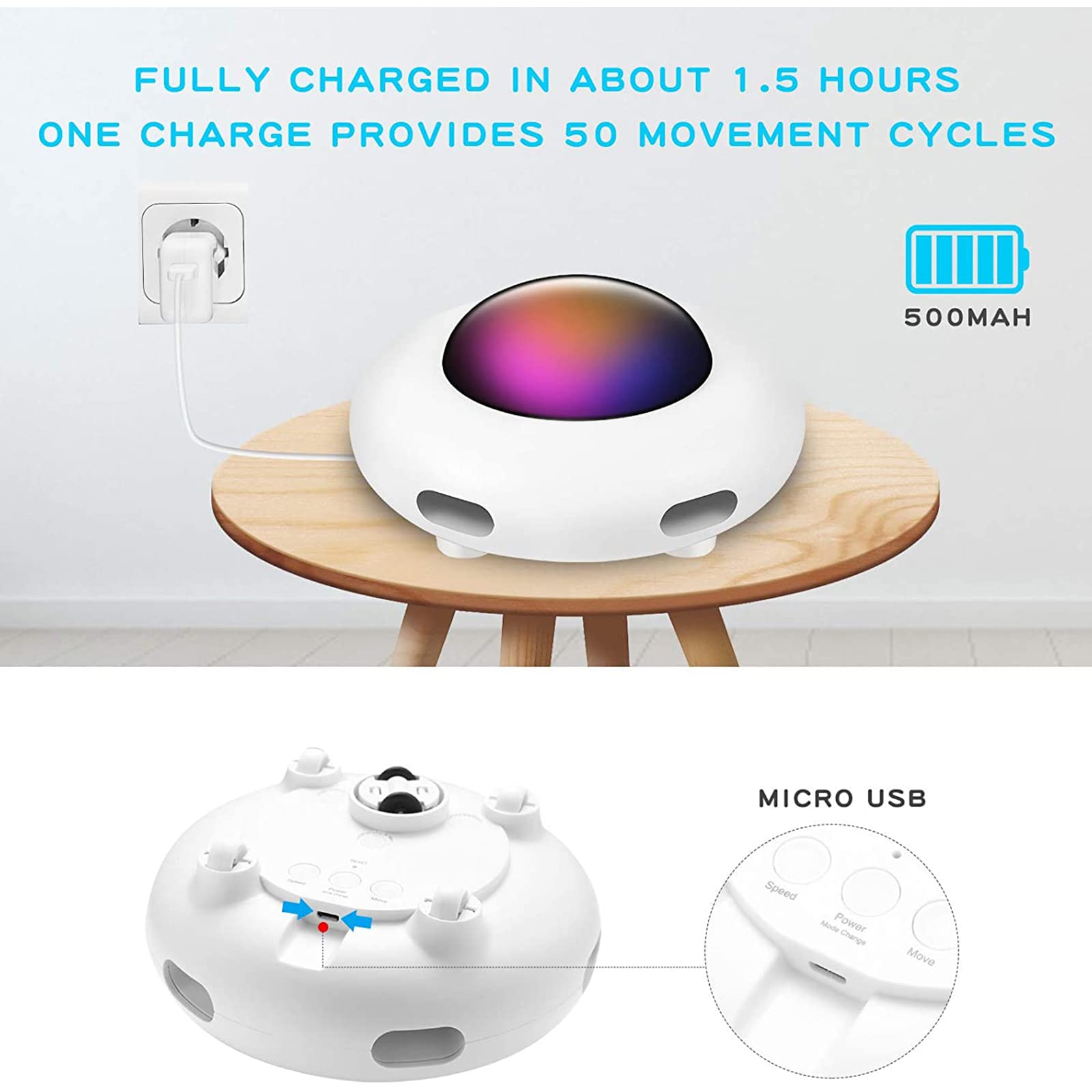 Rechargeable Interactive Rotating Feather Cat Toy