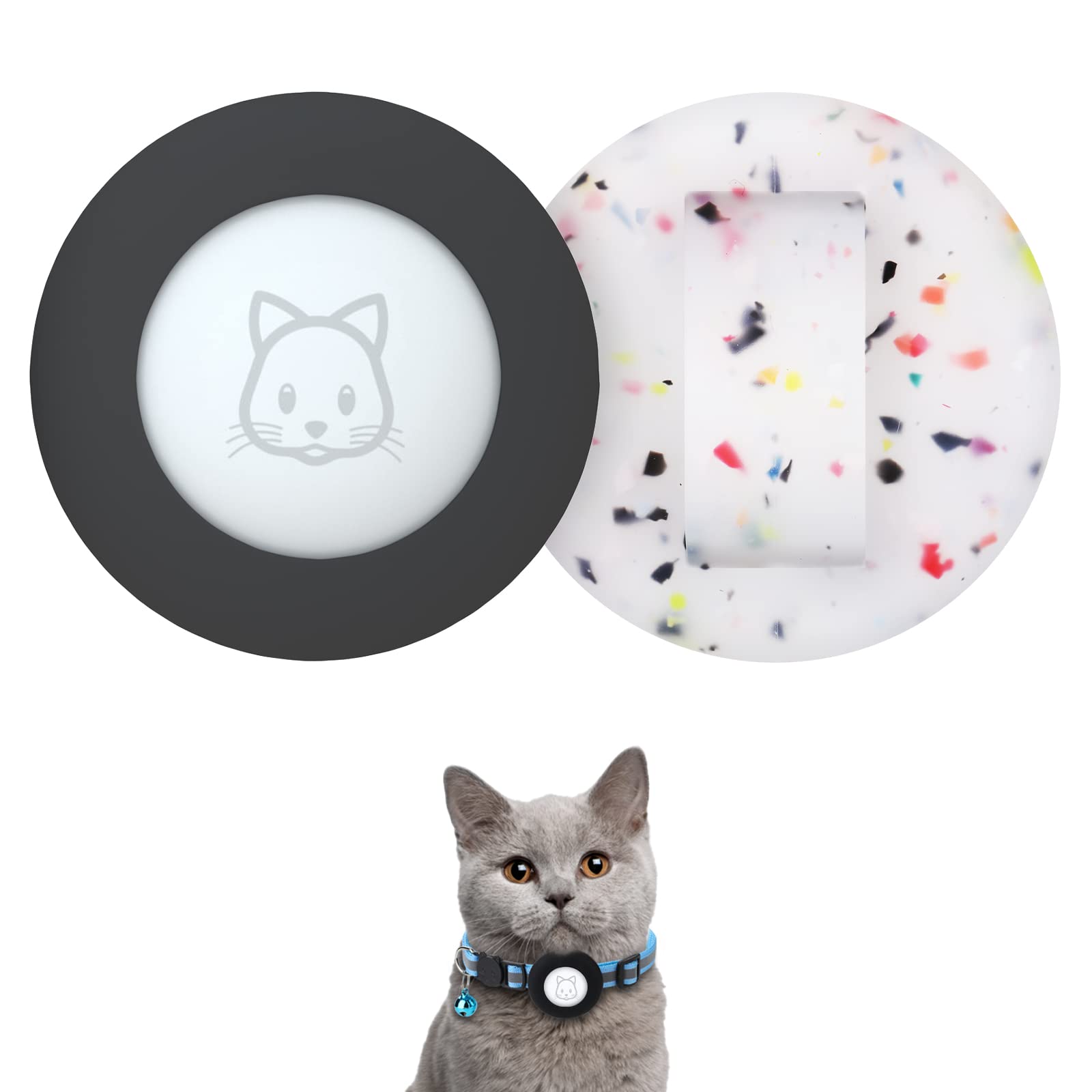 SimpleThings Airtag Cat Collar Holder, Pet Silicone Protective Case