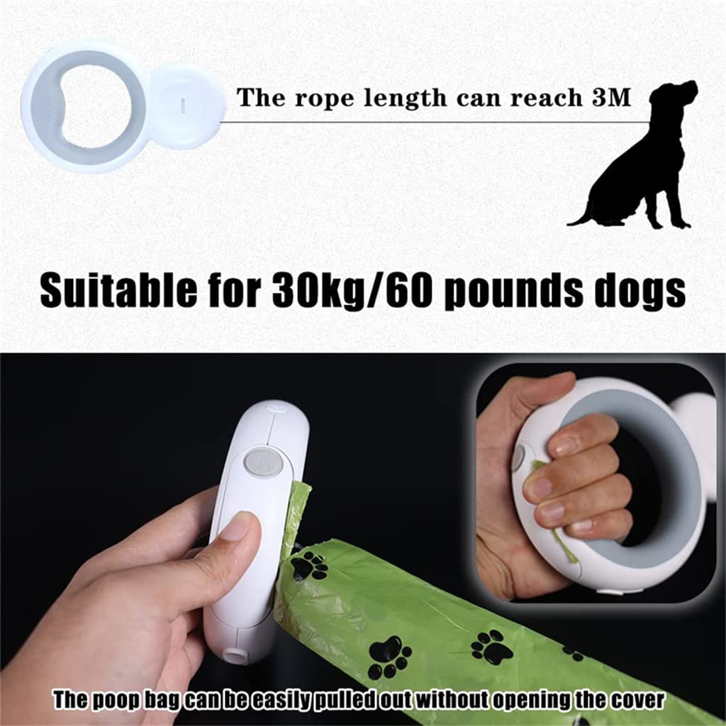 Retractable LED Dog Leash with Poop Bag Dispenser