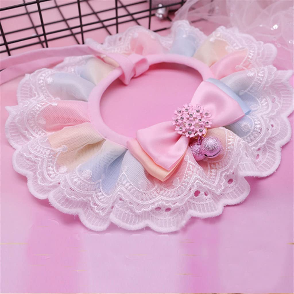 Lace Rainbow Pet Bandana Collar with Bow