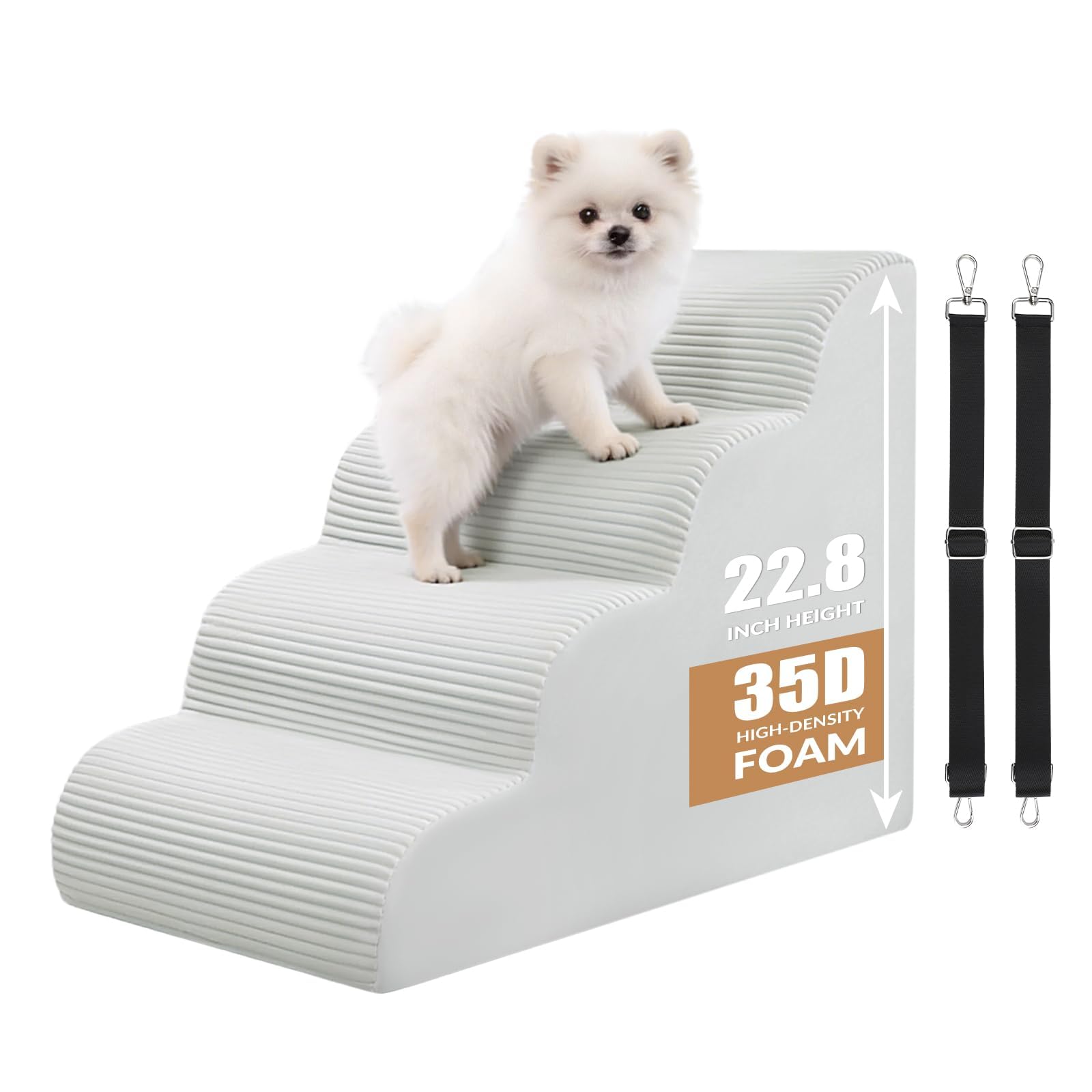4-Step Non-Slip Pet Stairs for Beds & Sofas