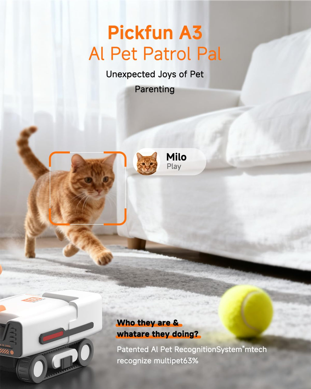 2K AI Pet Camera Rover with Auto Tracking & Night Vision