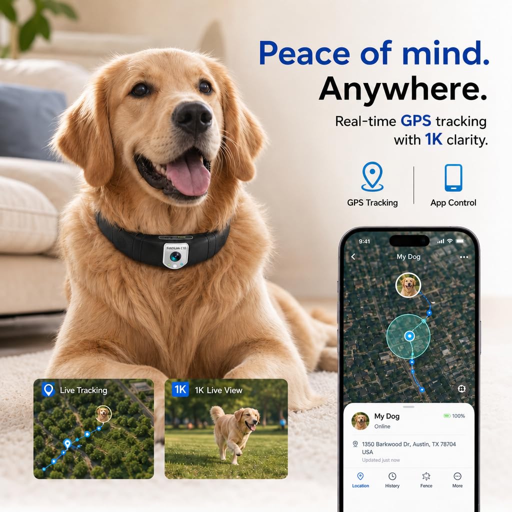Wireless GPS Pet Collar with Camera