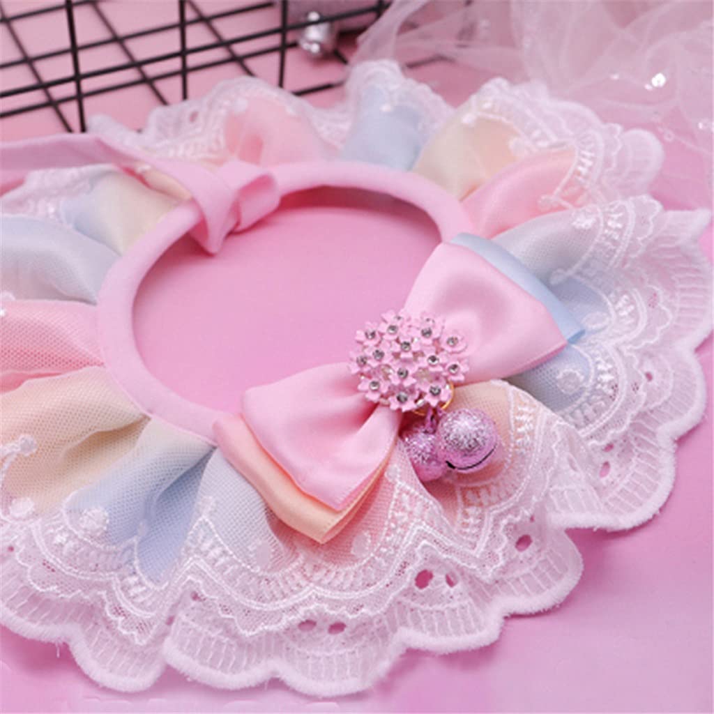 Lace Rainbow Pet Bandana Collar with Bow