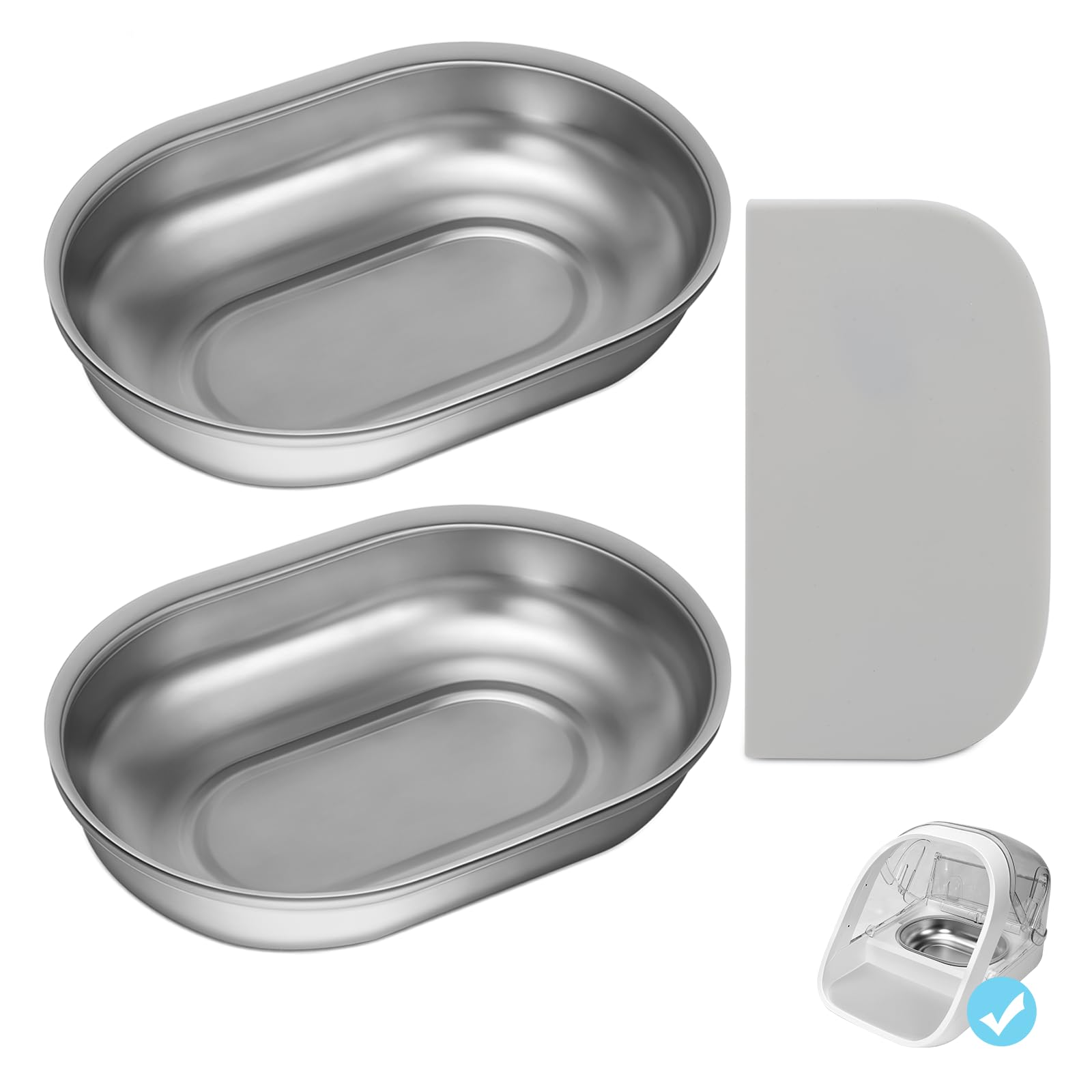 Replacement Bowls & Silicone Mat Set for Automatic Pet Feeder