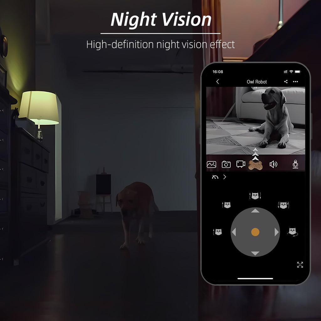 1080p Pet Camera Robot with Treat Dispenser & Two-Way Audio