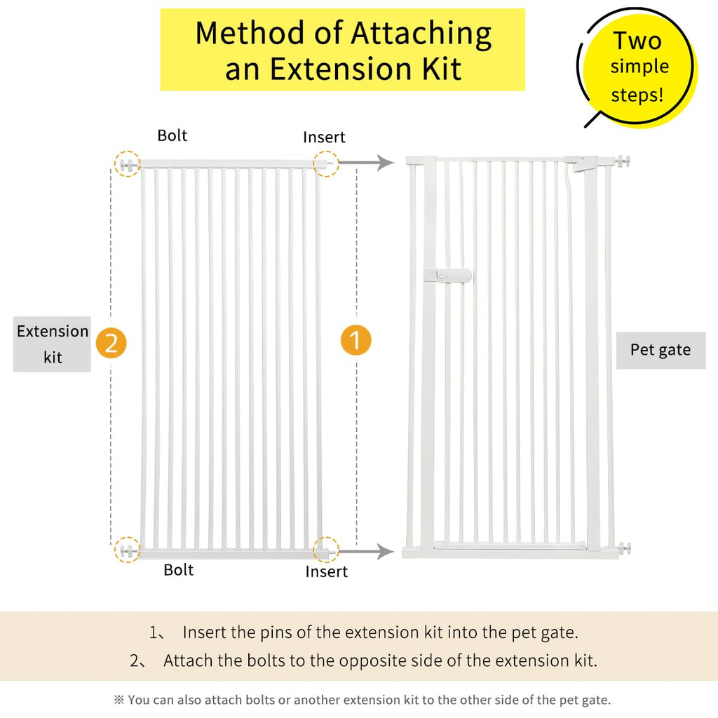 Lumizone Extra Tall Cat Gate 61.02" High 67.72"-88.57" Wide