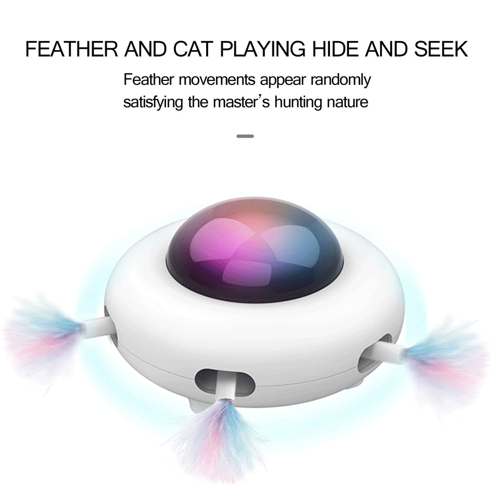 Rechargeable Interactive Rotating Feather Cat Toy