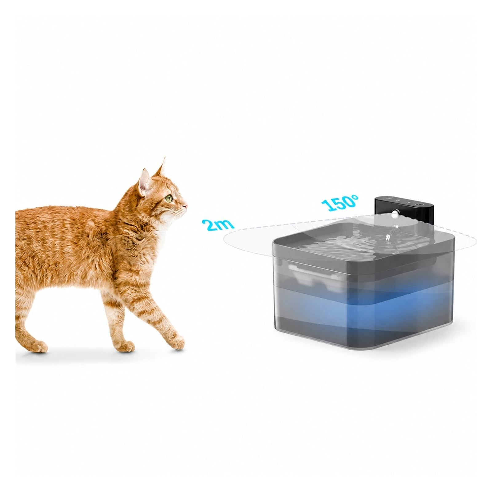Pet Drinking Fountain, 2.2L 5V Wireless Charging Cat Fountain