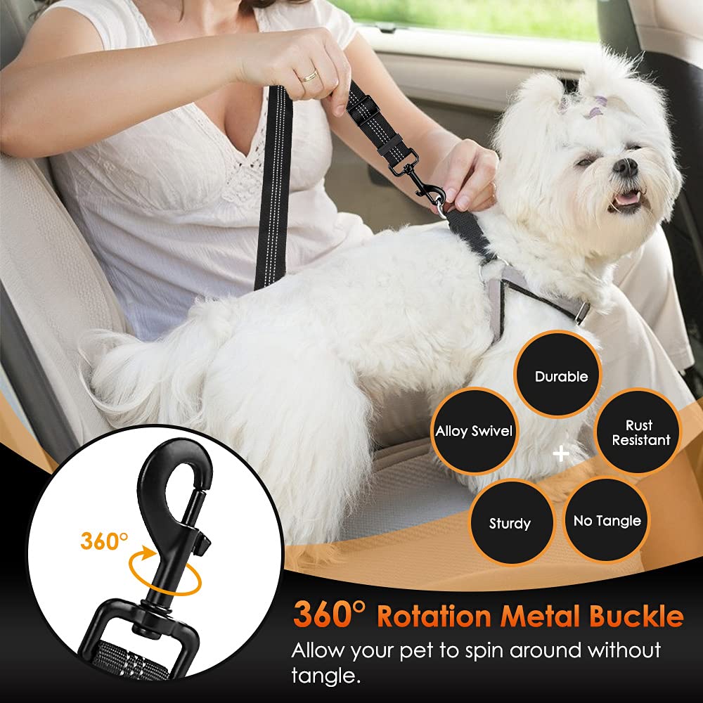 3-in-1 Dog Car Seat Belt with Latch Bar Attachment