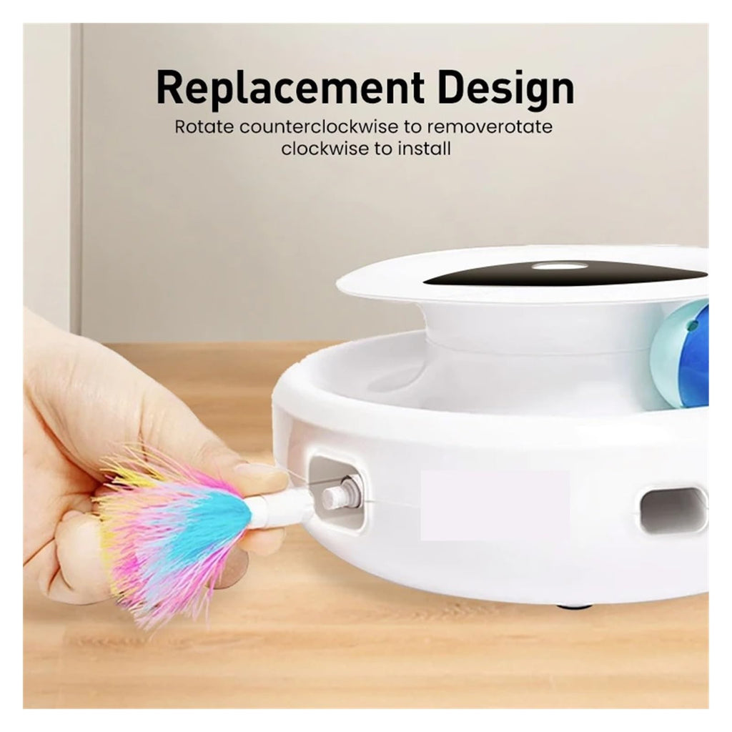 2 in 1 Smart Cat Toys Automatic Feather Fun Ball 5 Modes Interactive Pet