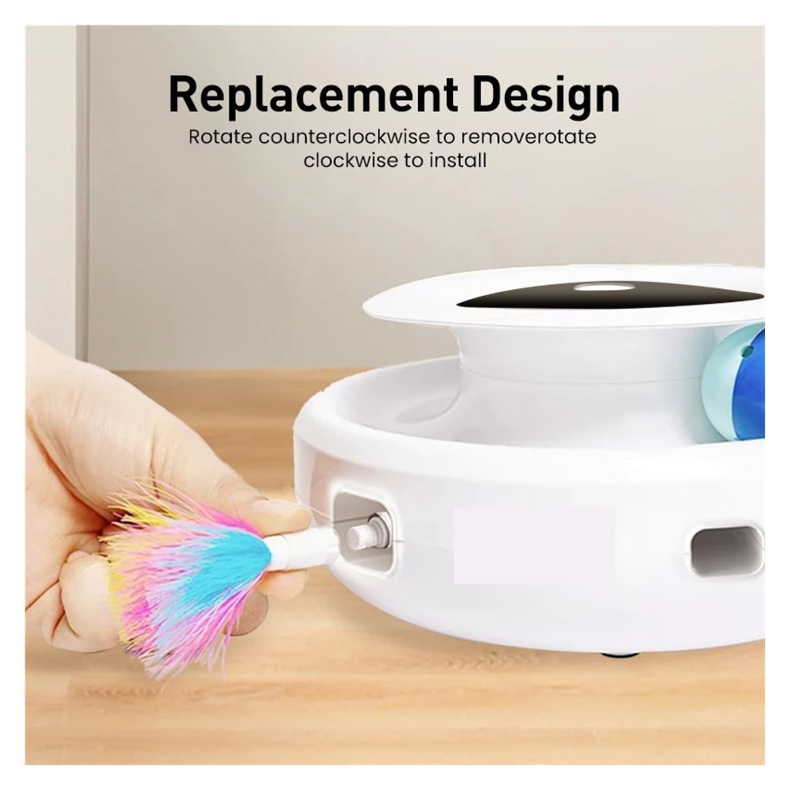 2 in 1 Smart Cat Toys Automatic Feather Fun Ball 5 Modes Interactive Pet