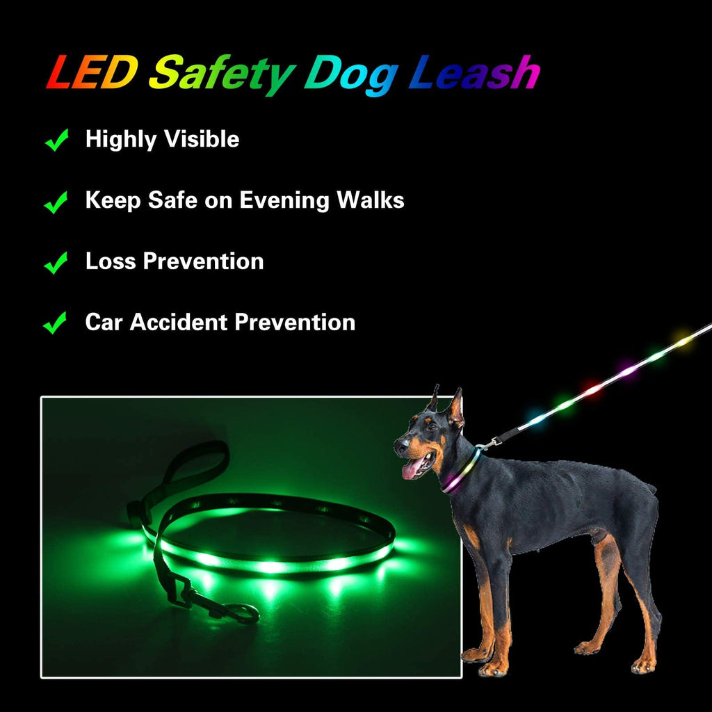 Rechargeable LED Dog Collar & 6FT Leash Set