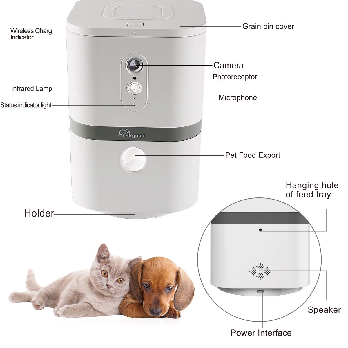 Smart Pet Camera with Treat Dispenser & 180° Pan