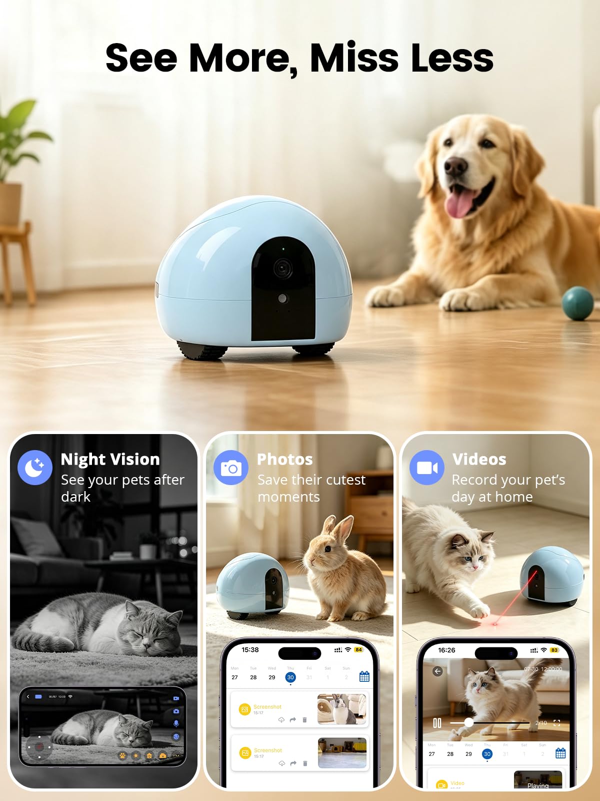 Smart Pet Camera Robot with Treat Dispenser & Laser