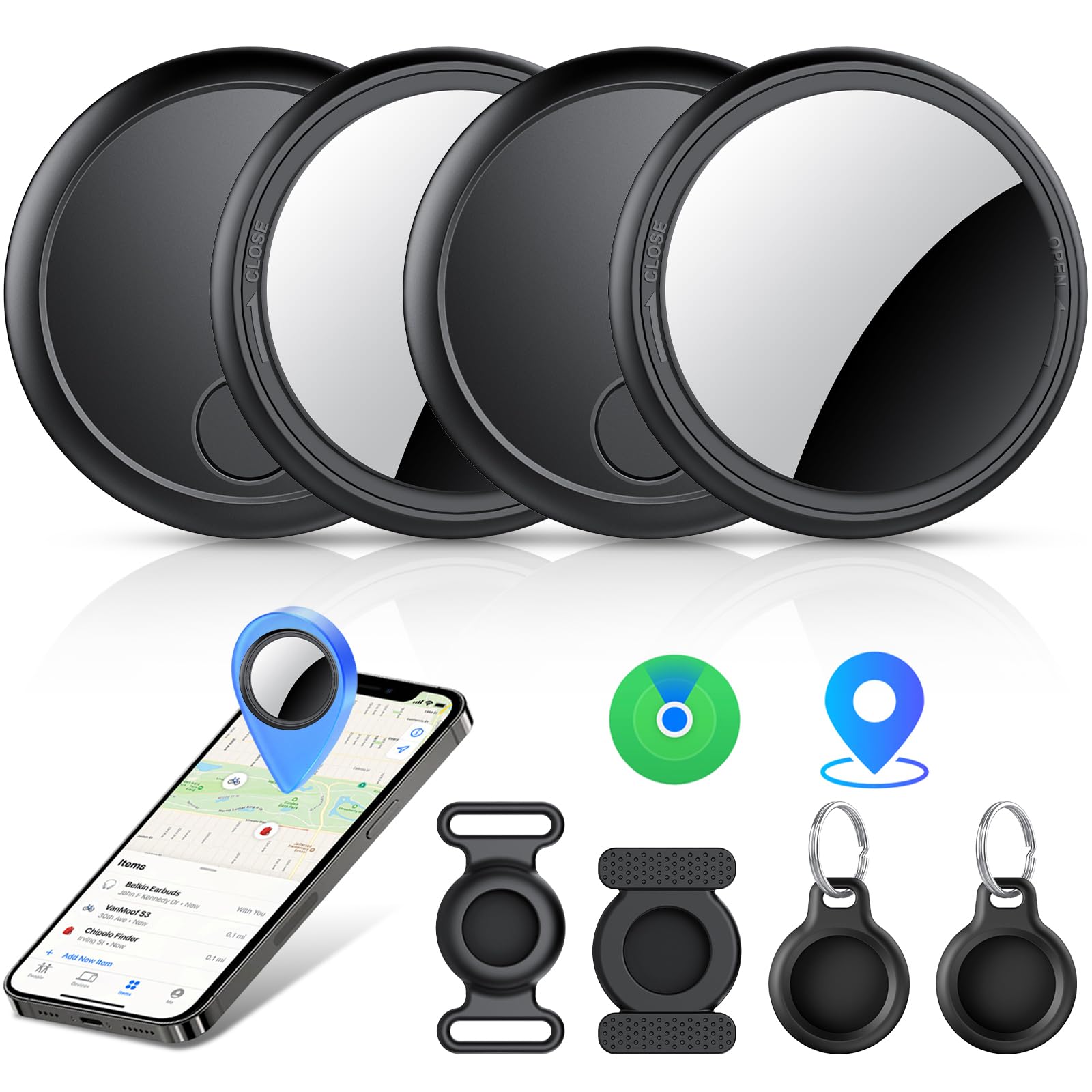Bluetooth Item Tracker Tags, 4-Pack