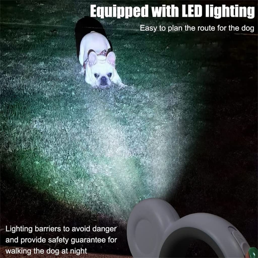 Retractable LED Dog Leash with Poop Bag Dispenser