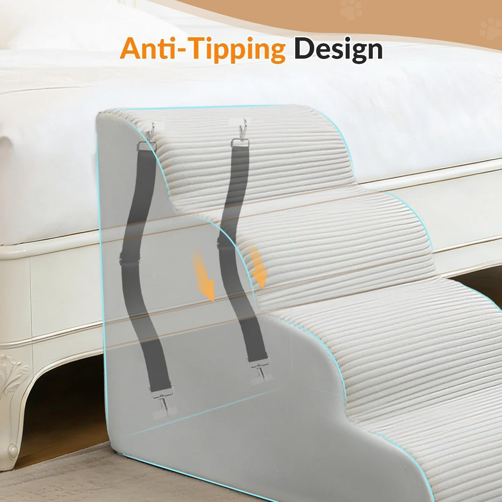 4-Step Non-Slip Pet Stairs for Beds & Sofas