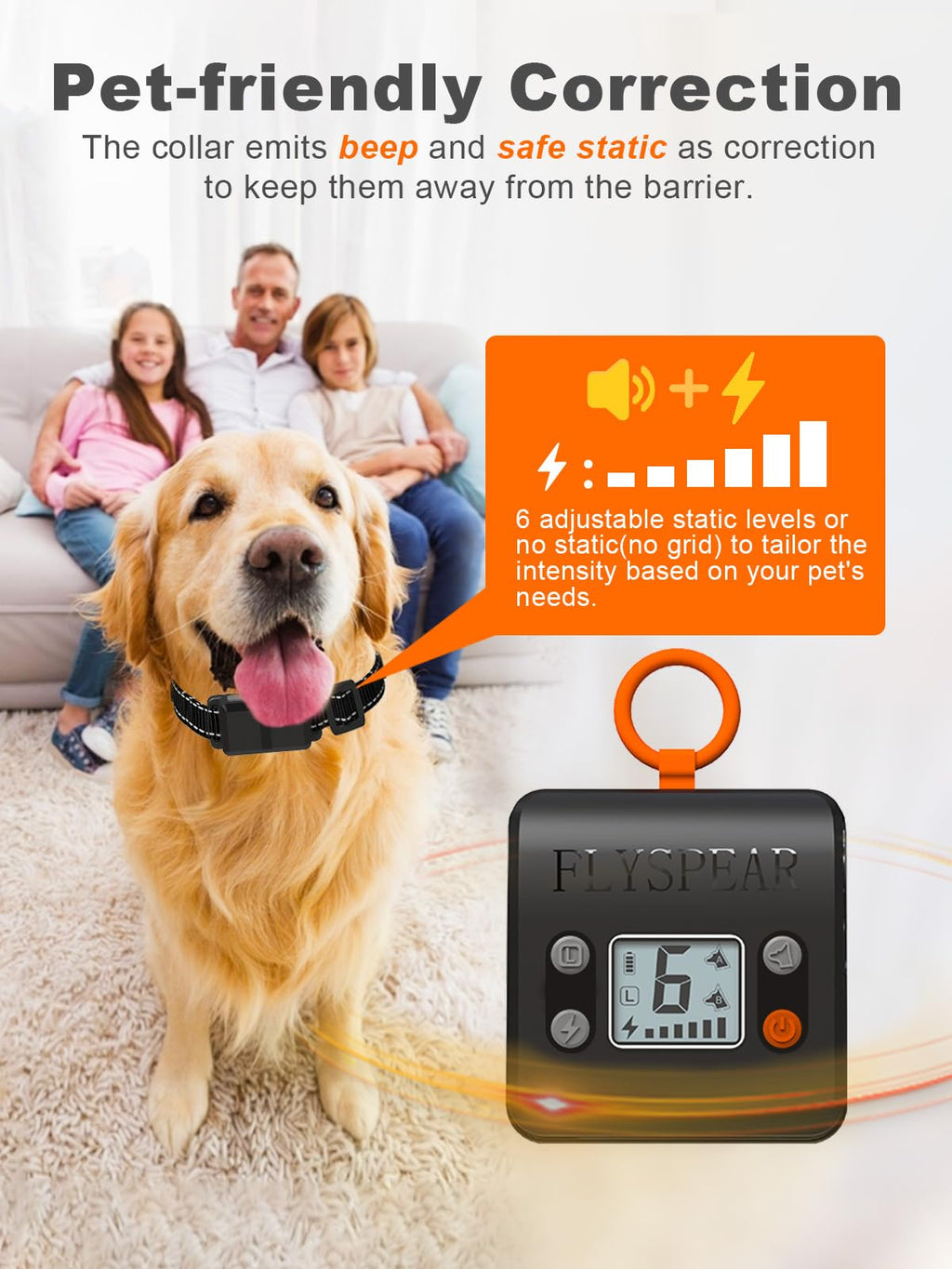 Rechargeable Wireless Indoor Pet Barrier with Adjustable Range
