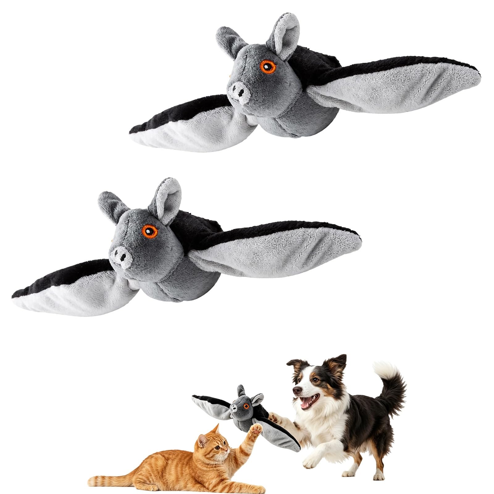 Interactive Flying Bat Pet Toy with Flapping & Chirping