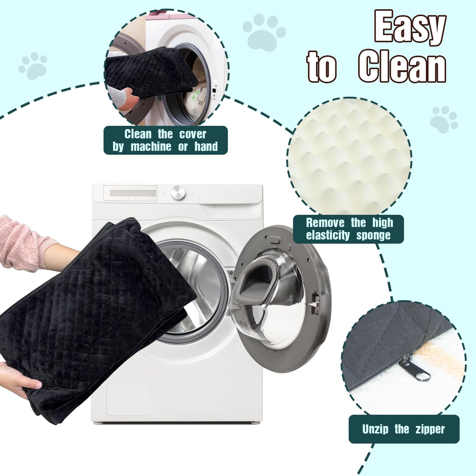Memory Foam Dog Car Seat with Safety Leashes & Storage Pocket