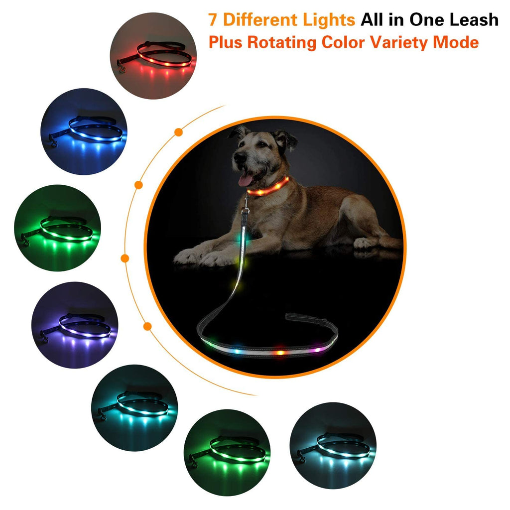 Rechargeable LED Dog Collar & 6FT Leash Set