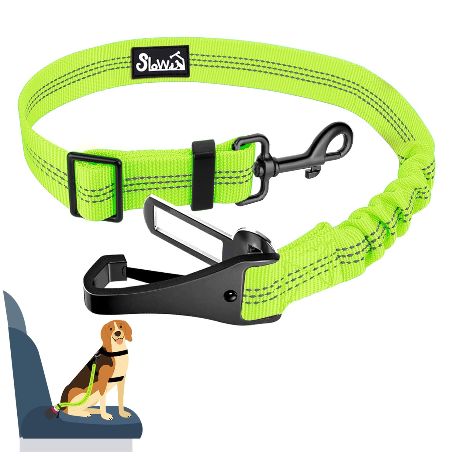 3-in-1 Dog Car Seat Belt with Latch Bar Attachment