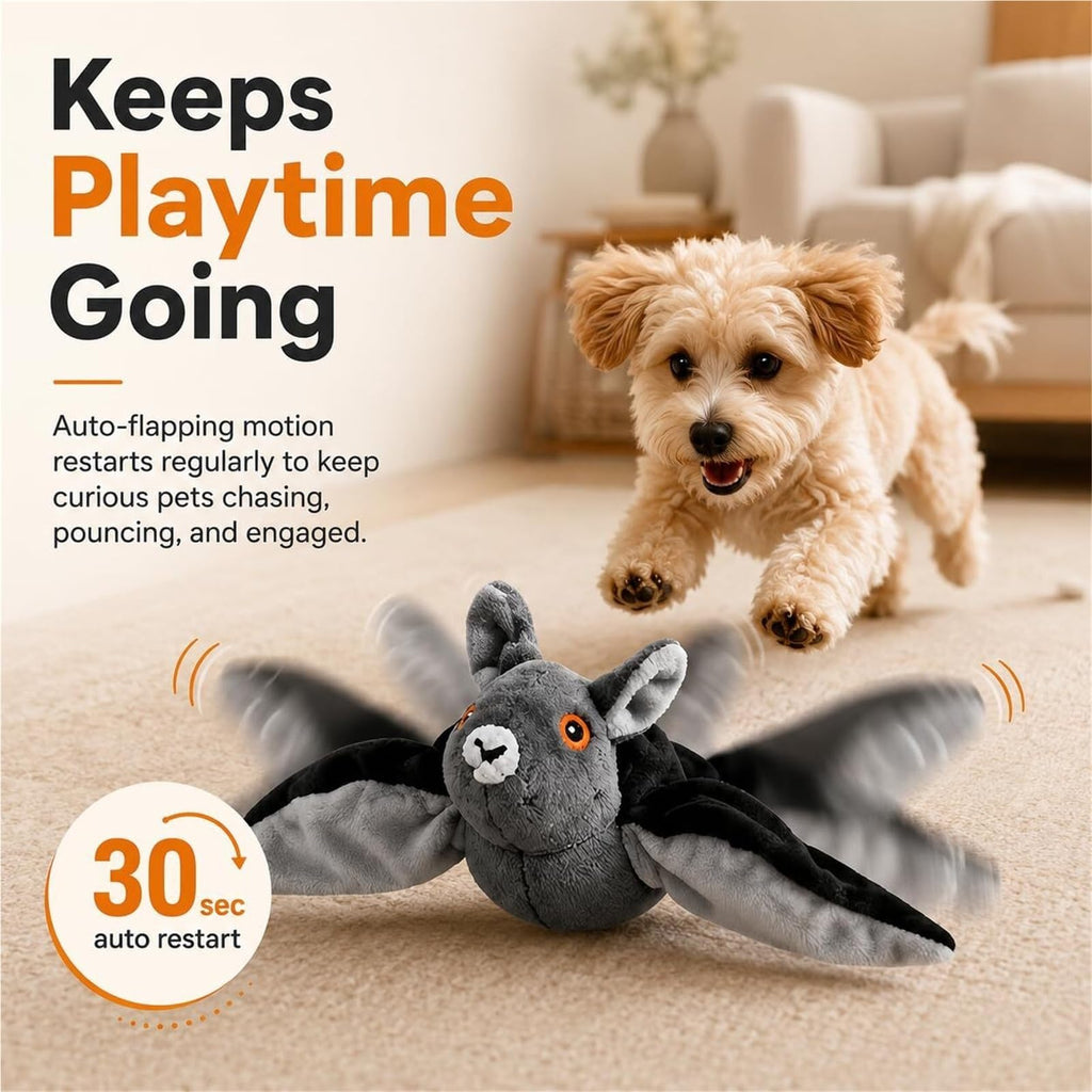 Interactive Flying Bat Pet Toy with Flapping & Chirping