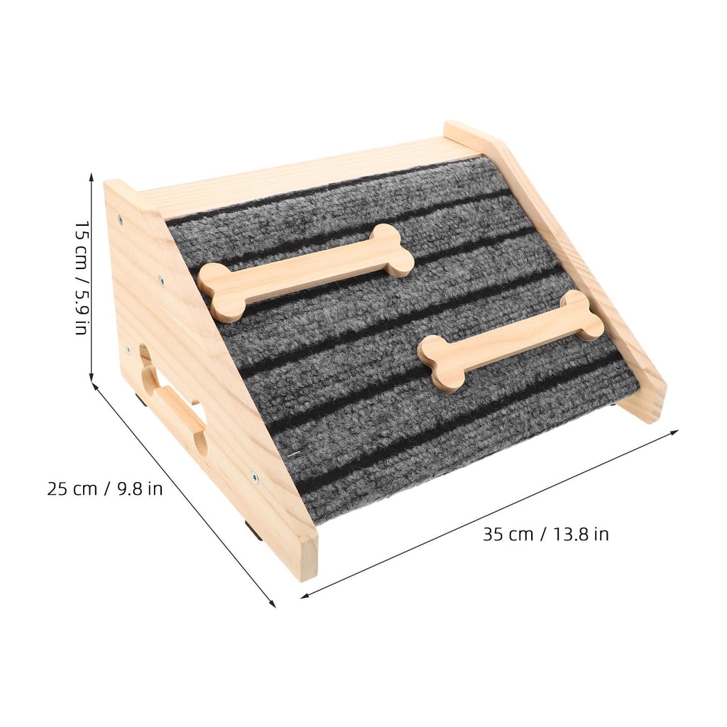 ibasenice Wooden Dog Ramp for Stairs - 6" Height, Anti-Slip for Short Legs