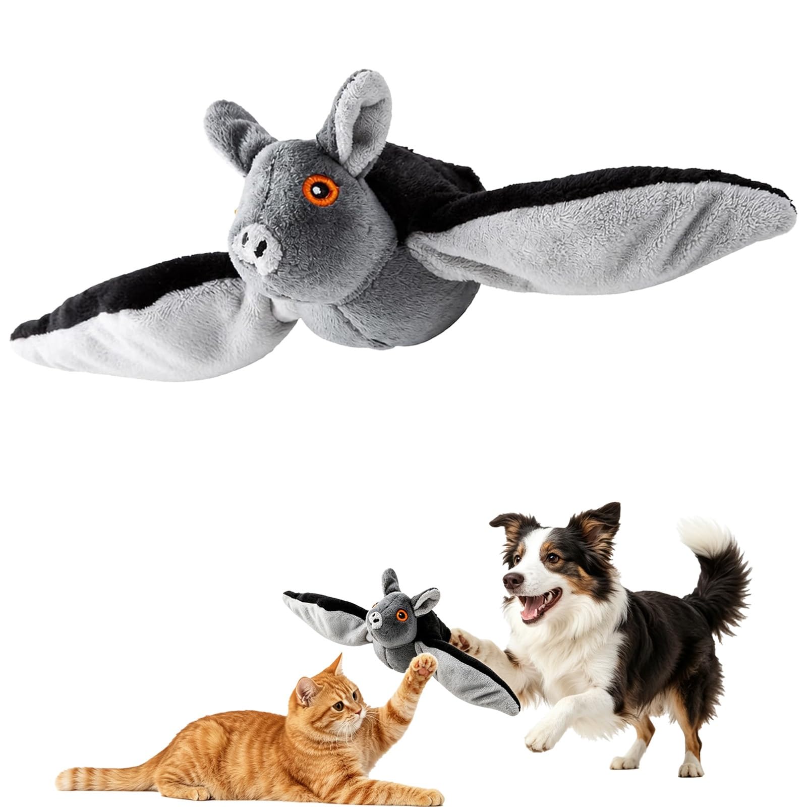 Interactive Flying Bat Pet Toy with Flapping & Chirping