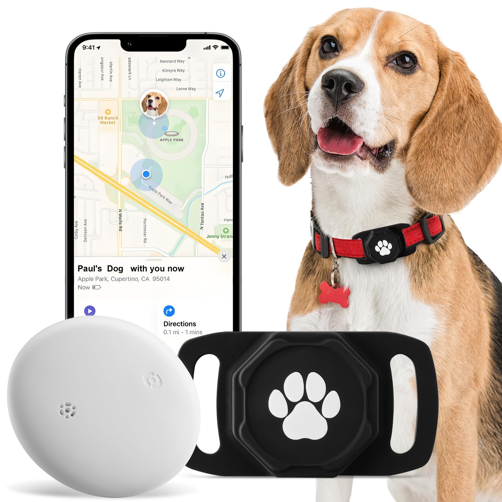 Smart Pet Tracker for Collar - Dog Tracker Pet Location Tracker with Holder
