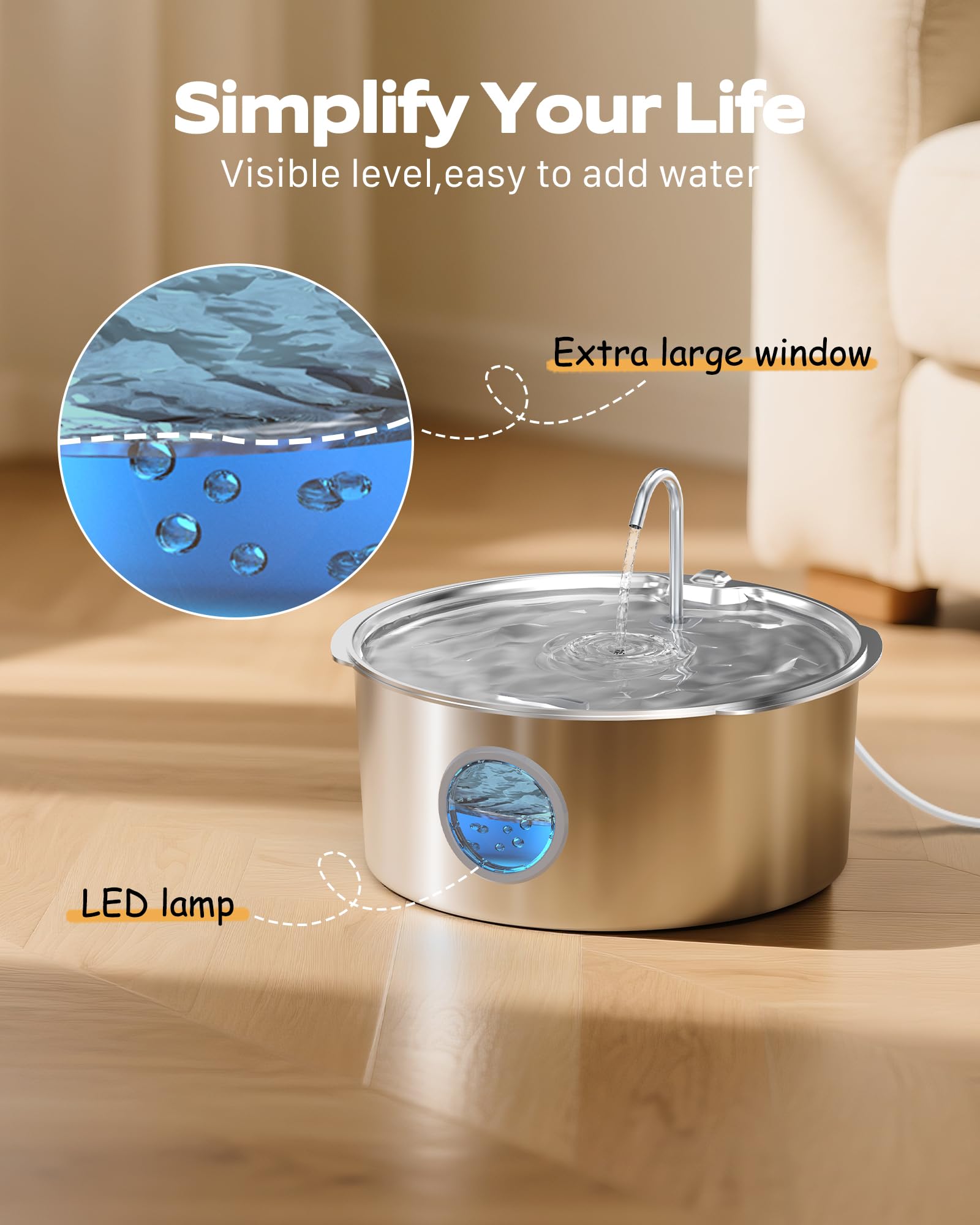 GROOKPET Dog Fountains Water for Large Dogs 12L