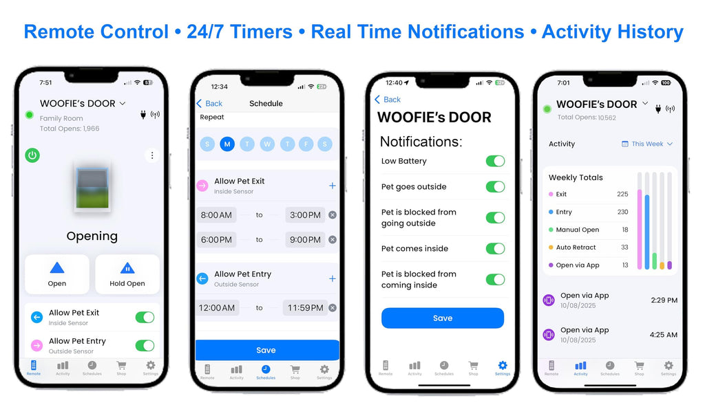 Smart Automatic Pet Door with App Control & Entry Timers